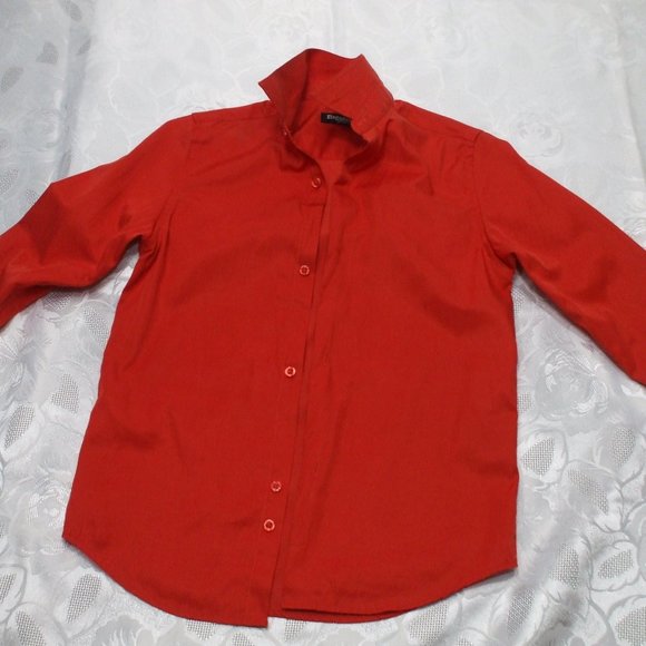 Eleganza Junior Red Long Sleeve Shirt Size 10 - Picture 3 of 5